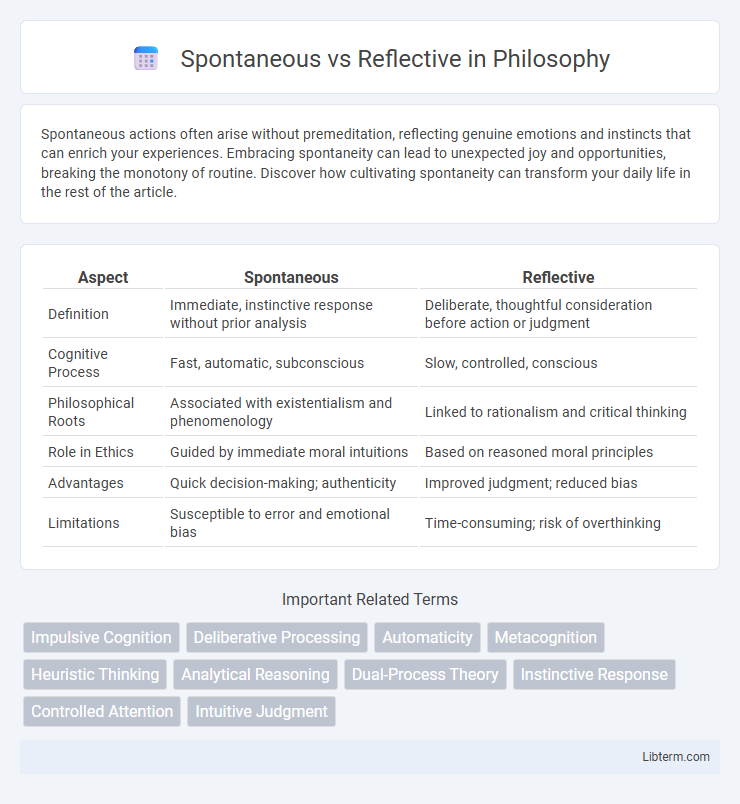 Reflective vs Spontaneous in Philosophy - What is The Difference?