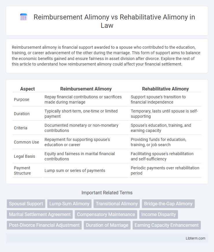 Rehabilitative Alimony vs Reimbursement Alimony in Law - What is The Difference?