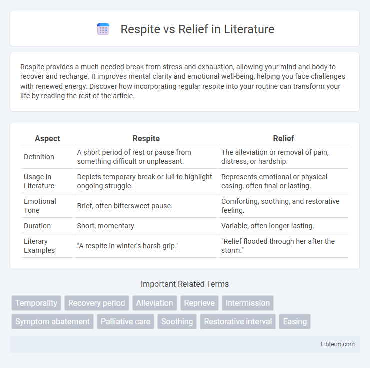 Relief vs Respite in Literature - What is The Difference?