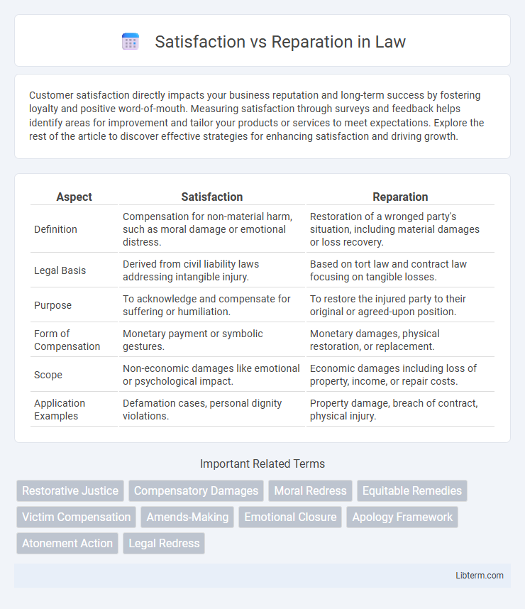 Reparation vs Satisfaction in Law - What is The Difference?