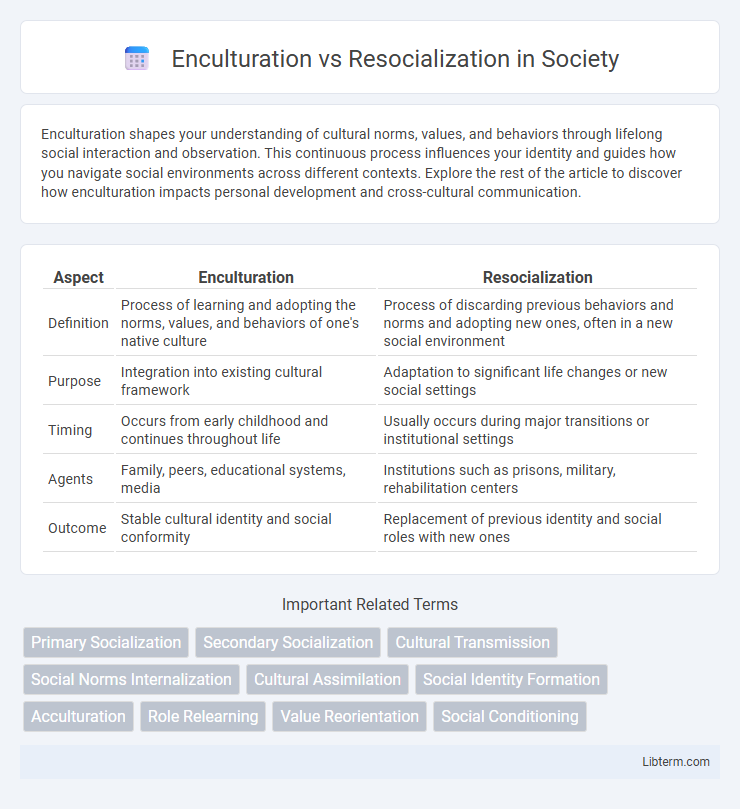 Resocialization vs Enculturation in Society - What is The Difference?