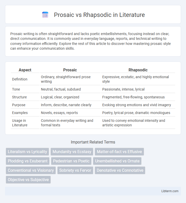 Rhapsodic vs Prosaic in Literature - What is The Difference?