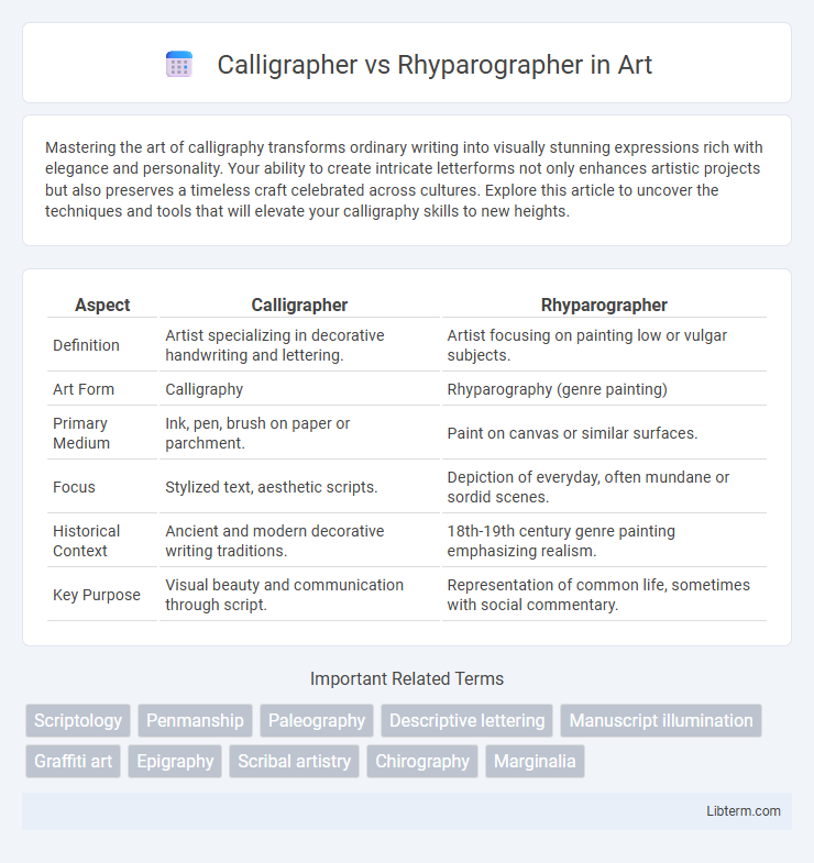Rhyparographer vs Calligrapher in Art - What is The Difference?