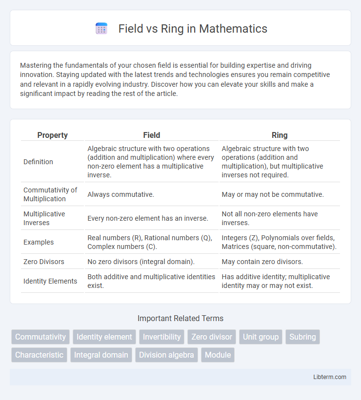 Ring vs Field in Mathematics - What is The Difference?