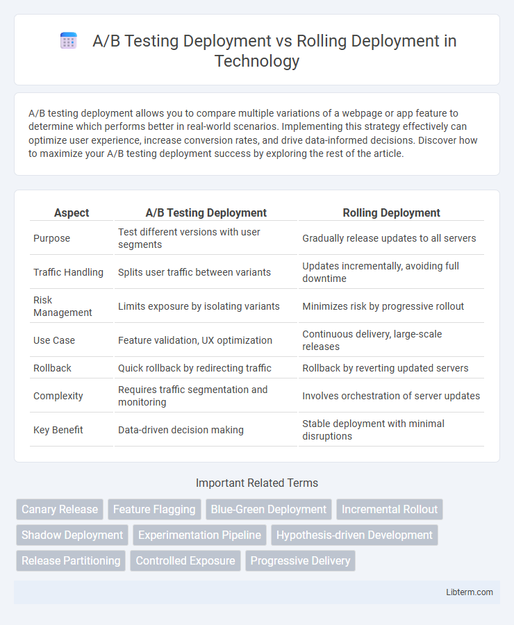 Rolling Deployment vs A/B Testing Deployment in Technology - What is The Difference?