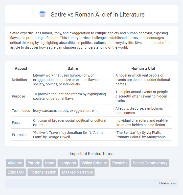 Roman à clef vs Satire in Literature - What is The Difference?