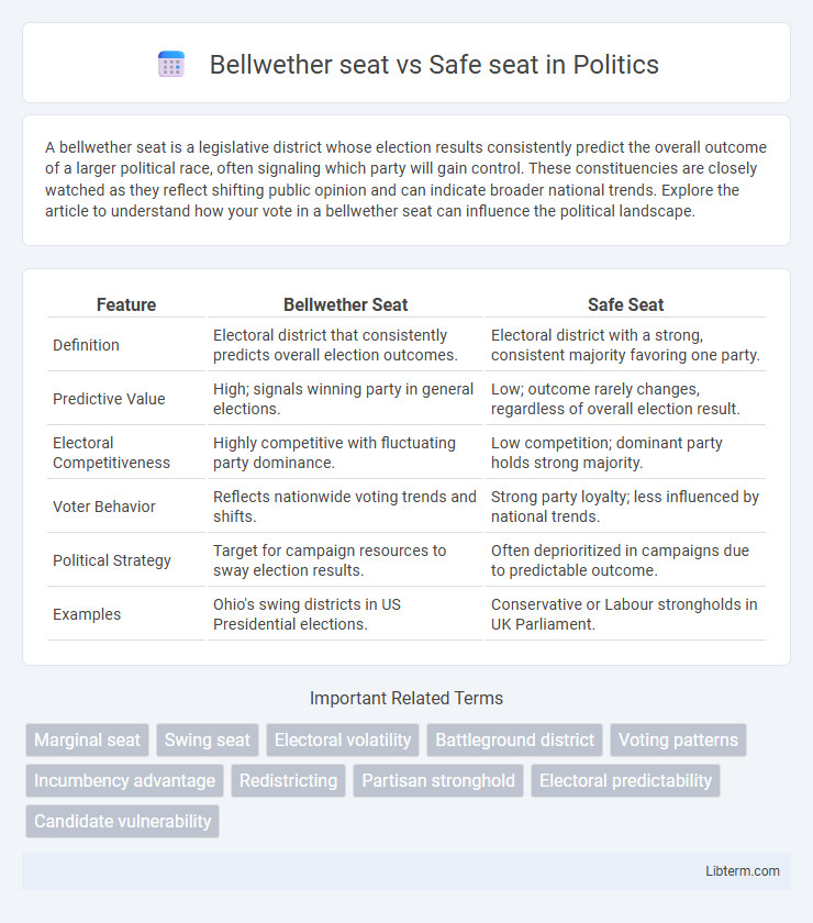 Safe seat vs Bellwether seat in Politics - What is The Difference?