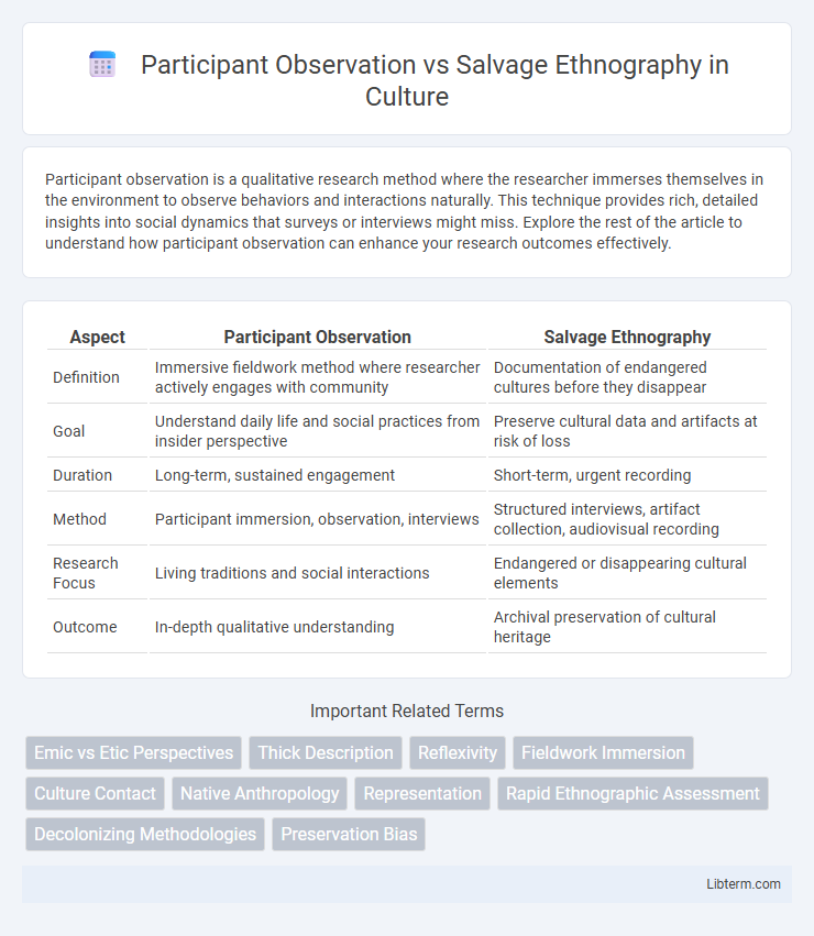 Salvage Ethnography vs Participant Observation in Culture - What is The Difference?