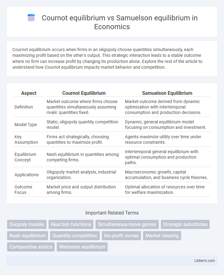 Samuelson equilibrium vs Cournot equilibrium in Economics - What is The Difference?