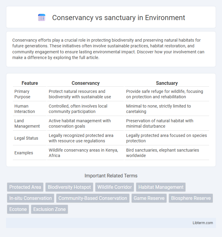 sanctuary vs Conservancy in Environment - What is The Difference?