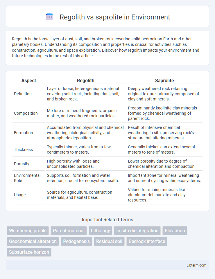 saprolite vs Regolith in Environment - What is The Difference?