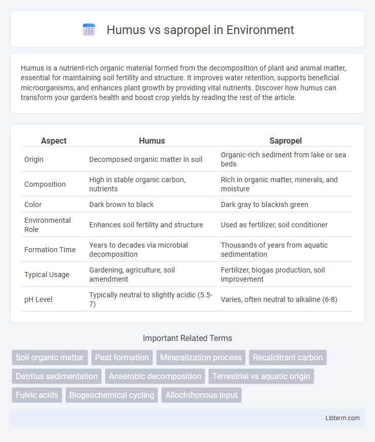 sapropel vs Humus in Environment - What is The Difference?