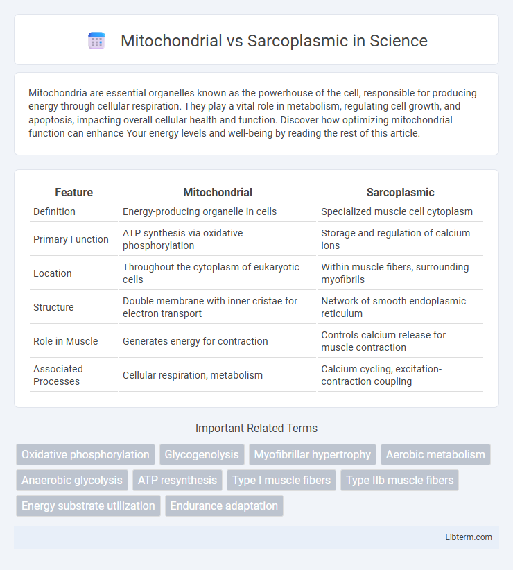 Sarcoplasmic vs Mitochondrial in Science - What is The Difference?
