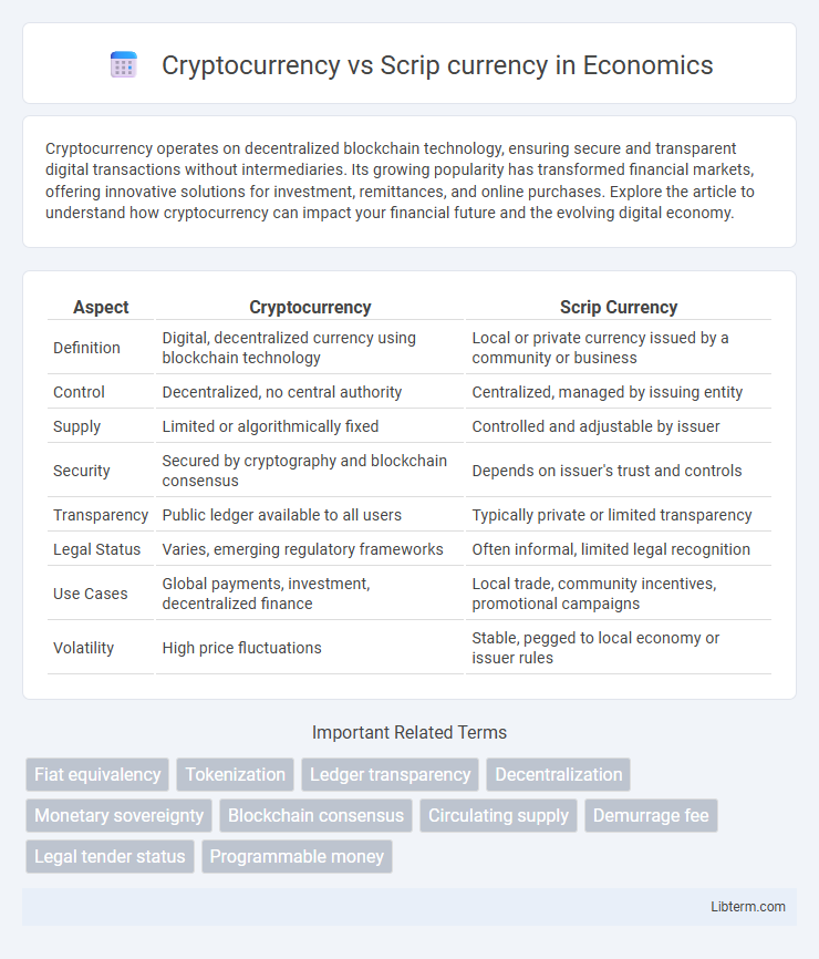 Scrip currency vs Cryptocurrency in Economics - What is The Difference?