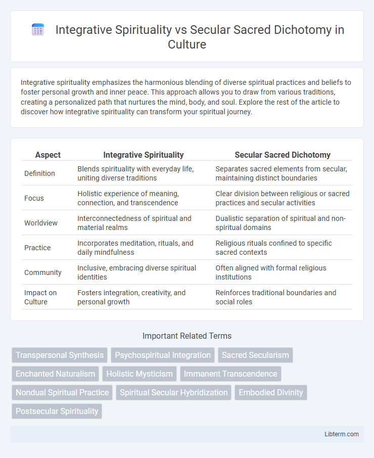 Secular Sacred Dichotomy vs Integrative Spirituality in Culture - What is The Difference?