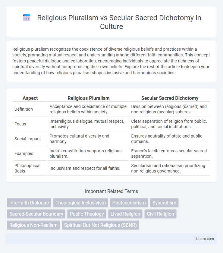 Secular Sacred Dichotomy vs Religious Pluralism in Culture - What is The Difference?