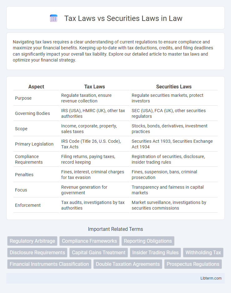 Securities Laws vs Tax Laws in Law - What is The Difference?