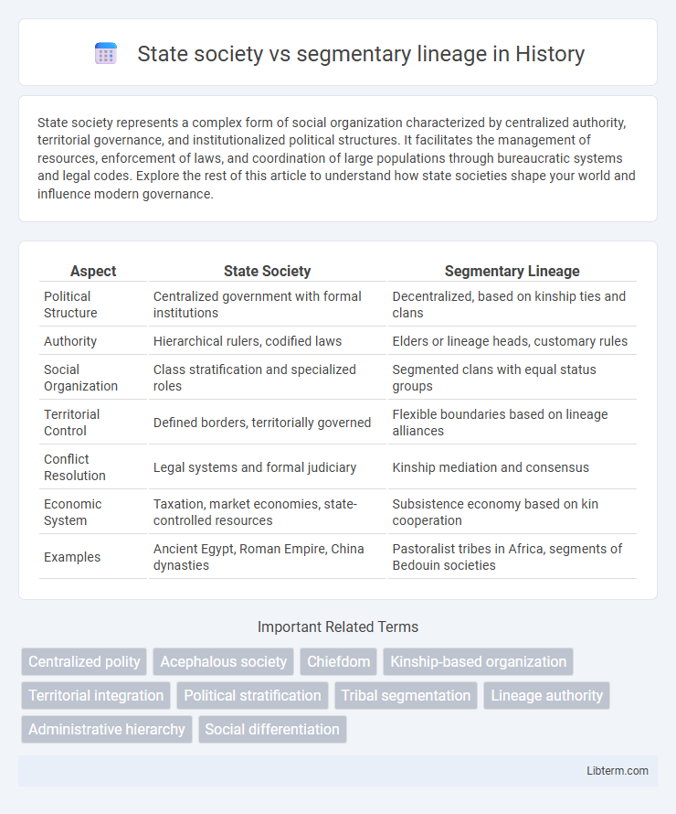 segmentary lineage vs State society in History - What is The Difference?