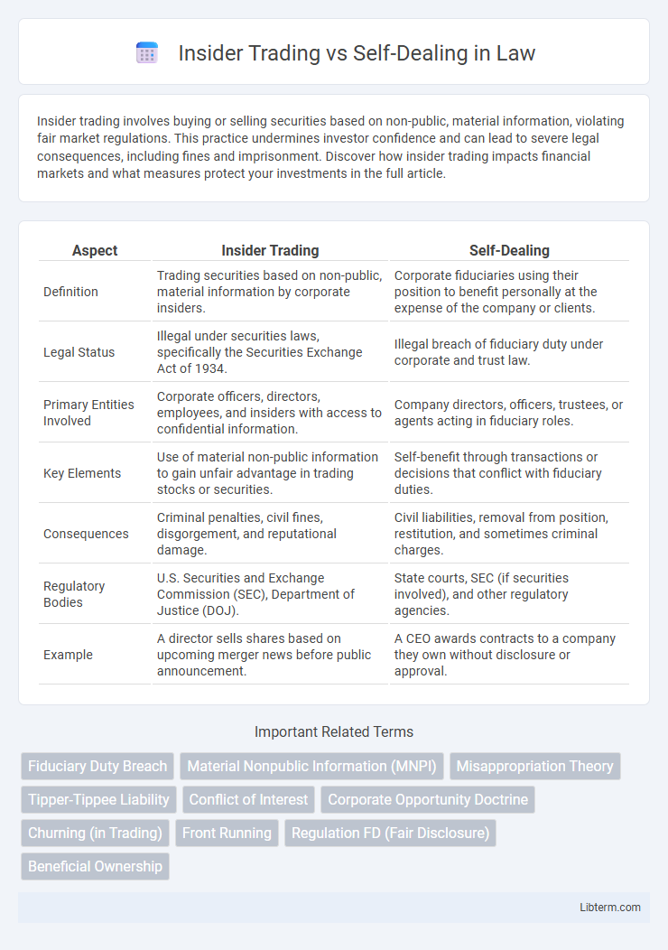 Self-Dealing vs Insider Trading in Law - What is The Difference?