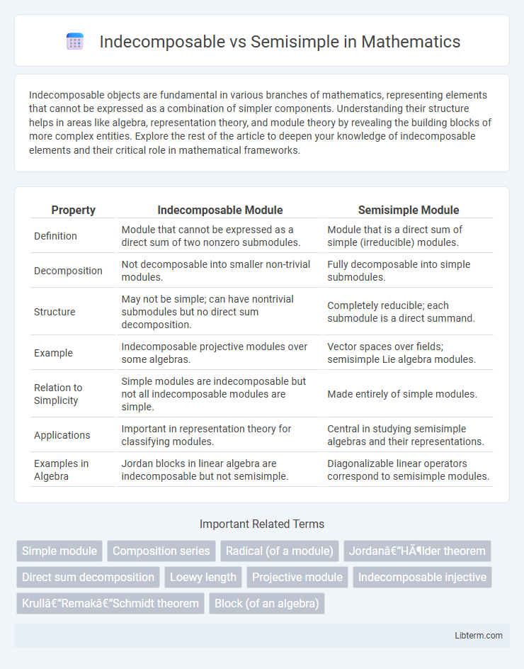 Semisimple vs Indecomposable in Mathematics - What is The Difference?