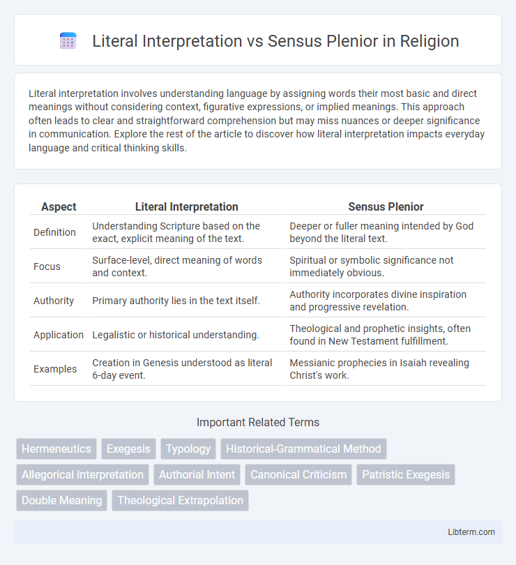 Sensus Plenior vs Literal Interpretation in Religion - What is The Difference?