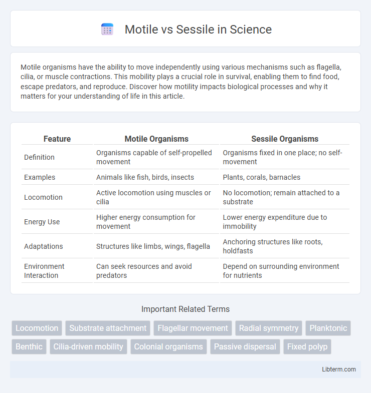 Sessile vs Motile in Science - What is The Difference?