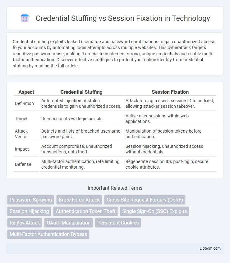 Session Fixation vs Credential Stuffing in Technology - What is The Difference?