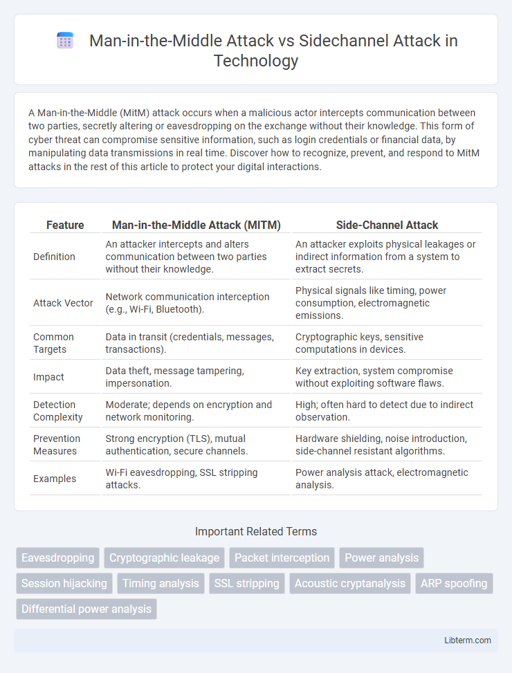 Sidechannel Attack vs Man-in-the-Middle Attack in Technology - What is The Difference?