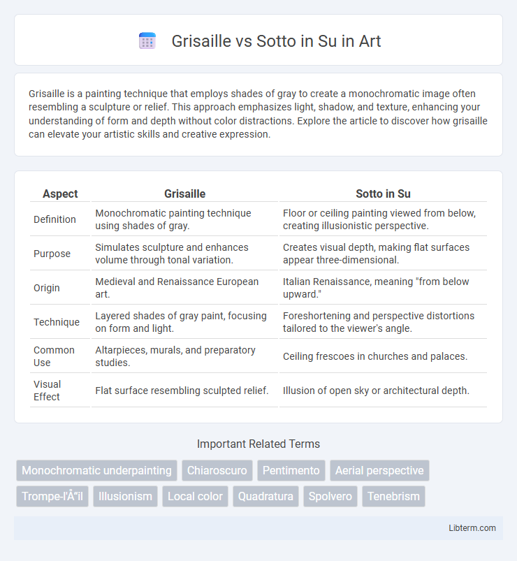 Sotto in Su vs Grisaille in Art - What is The Difference?