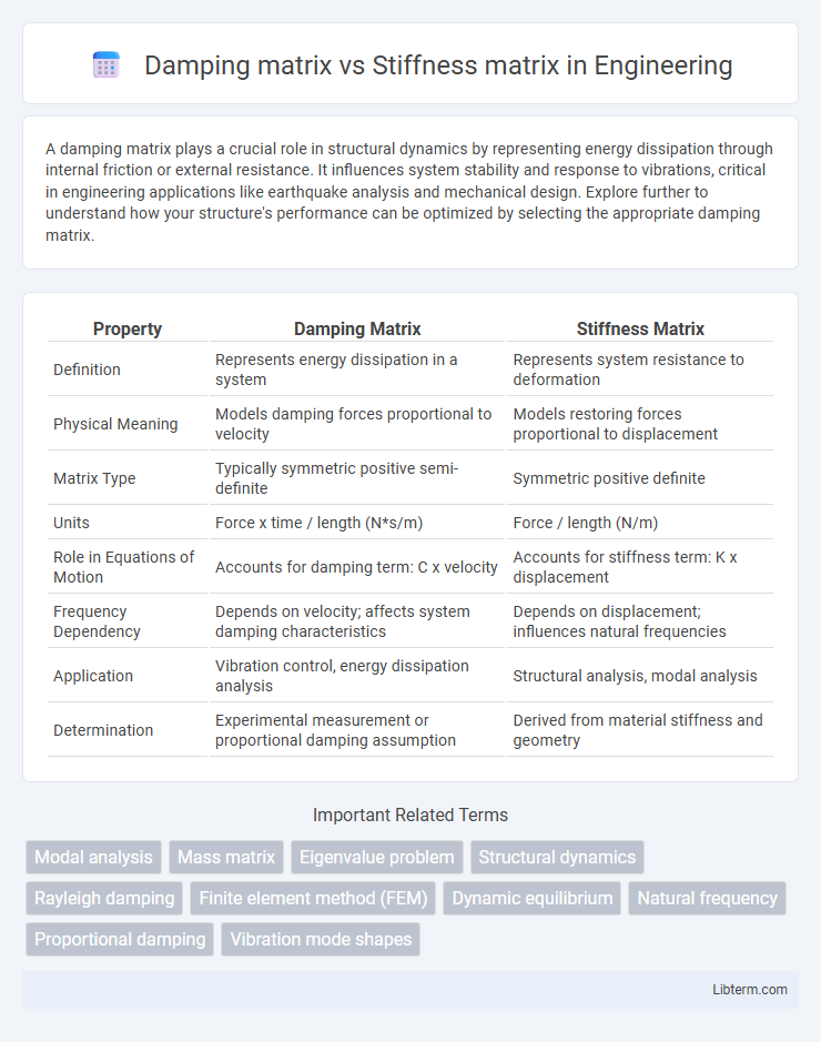 Stiffness matrix vs Damping matrix in Engineering - What is The Difference?