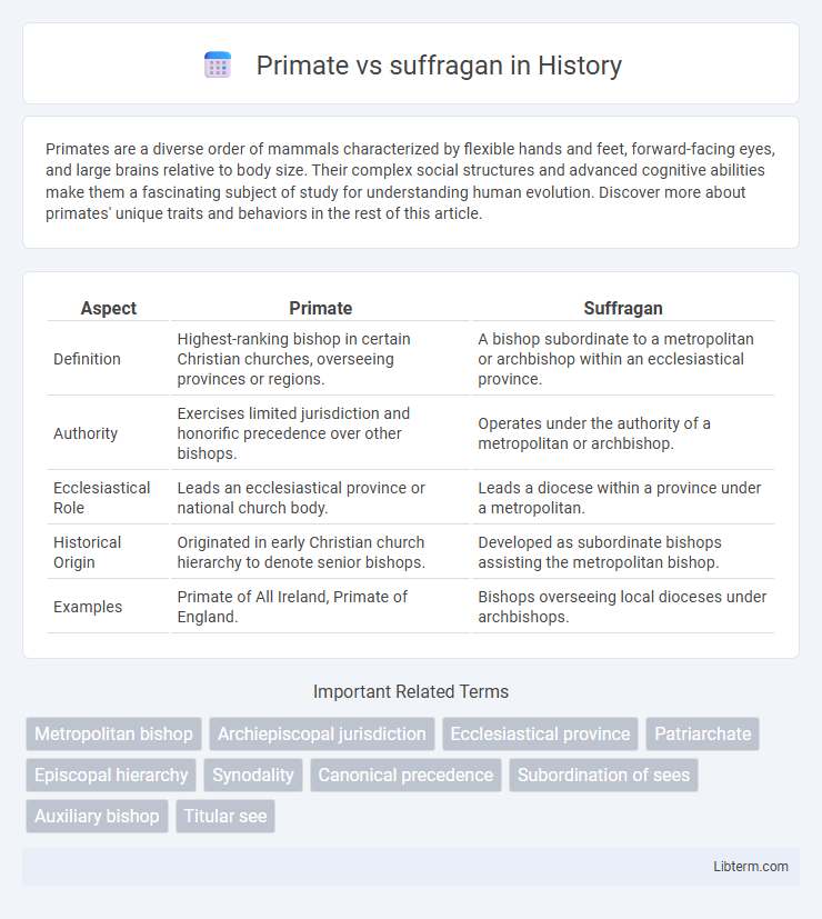 suffragan vs Primate in History - What is The Difference?