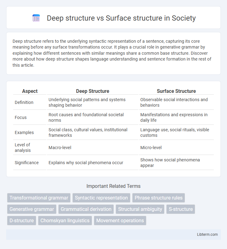 Surface structure vs Deep structure in Society - What is The Difference?