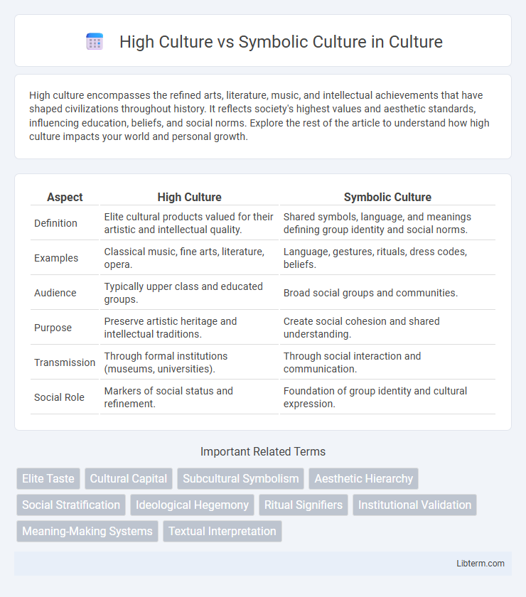 Symbolic Culture vs High Culture in Culture - What is The Difference?