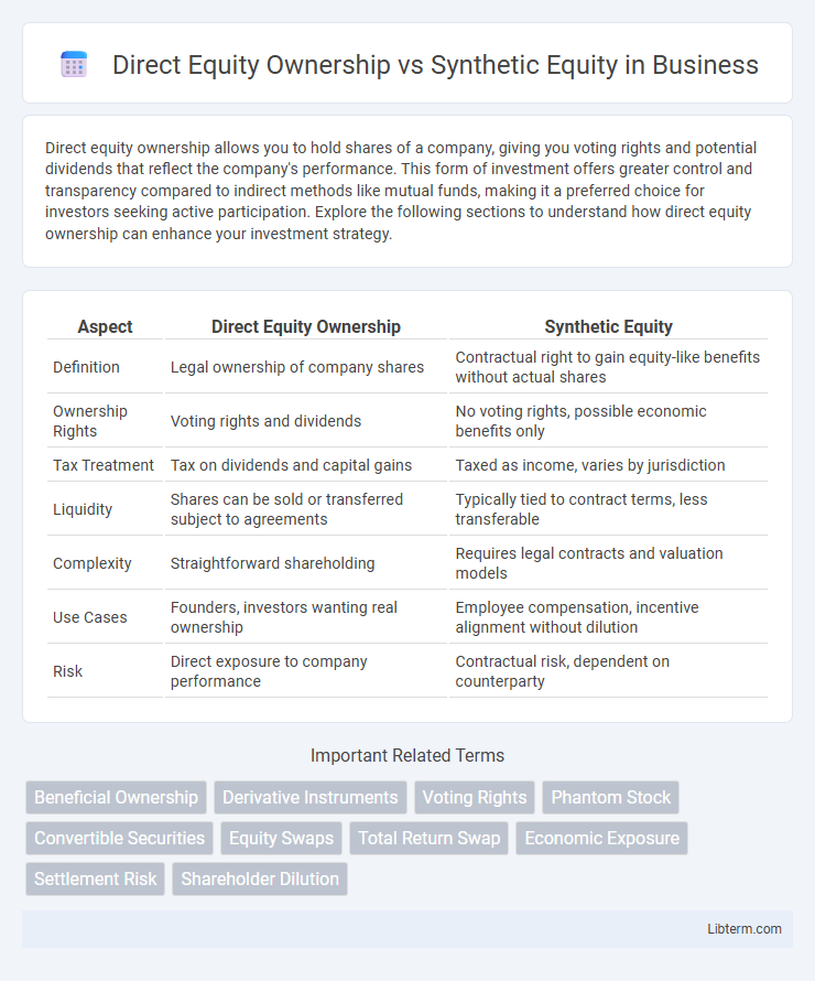 Synthetic Equity vs Direct Equity Ownership in Business - What is The Difference?