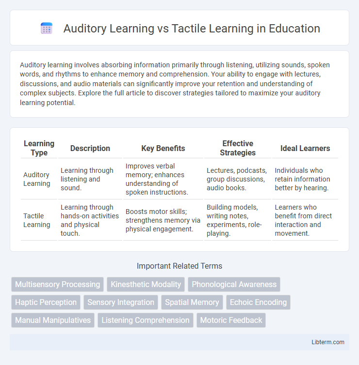 Tactile Learning vs Auditory Learning in Education - What is The Difference?