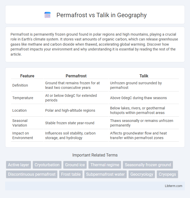 Talik vs Permafrost in Geography - What is The Difference?