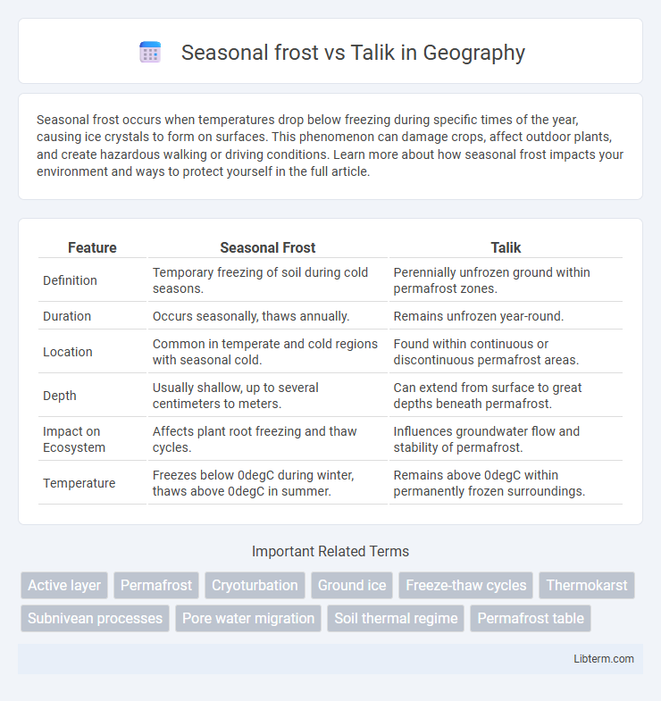 Talik vs Seasonal frost in Geography - What is The Difference?