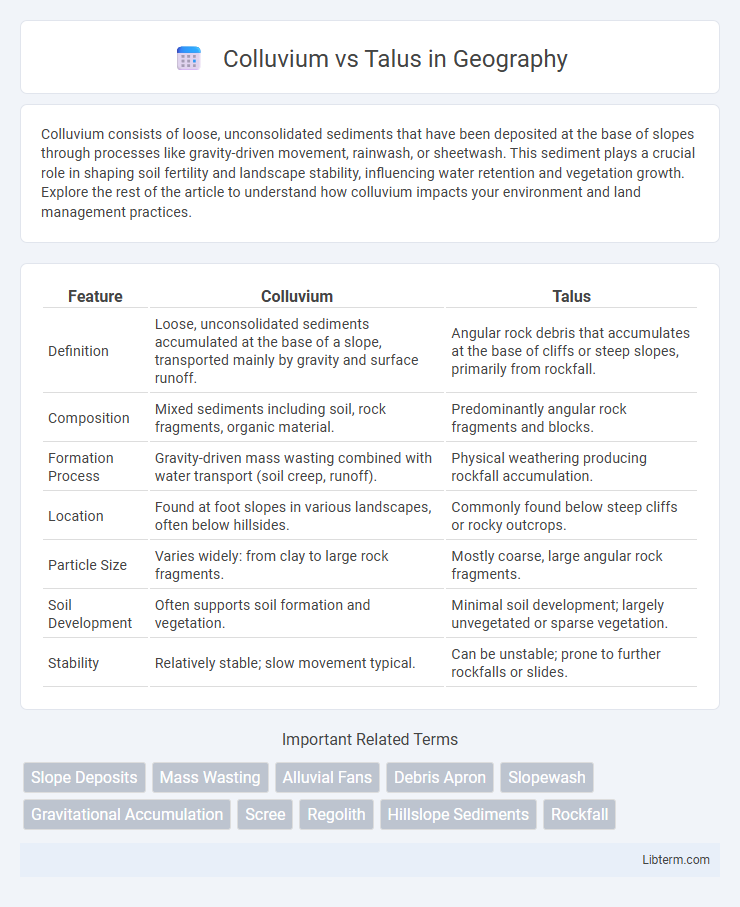 Talus vs Colluvium in Geography - What is The Difference?