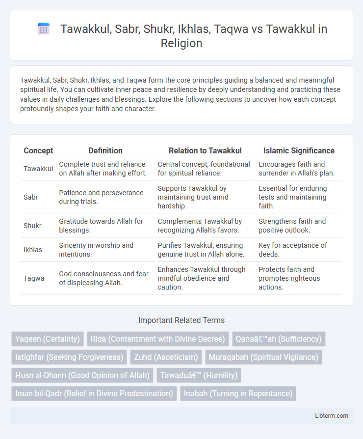 Tawakkul vs Tawakkul, Sabr, Shukr, Ikhlas, Taqwa in Religion - What is The Difference?