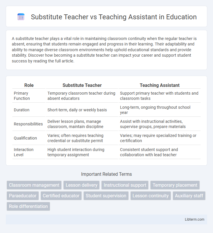 Teaching Assistant vs Substitute Teacher in Education - What is The Difference?