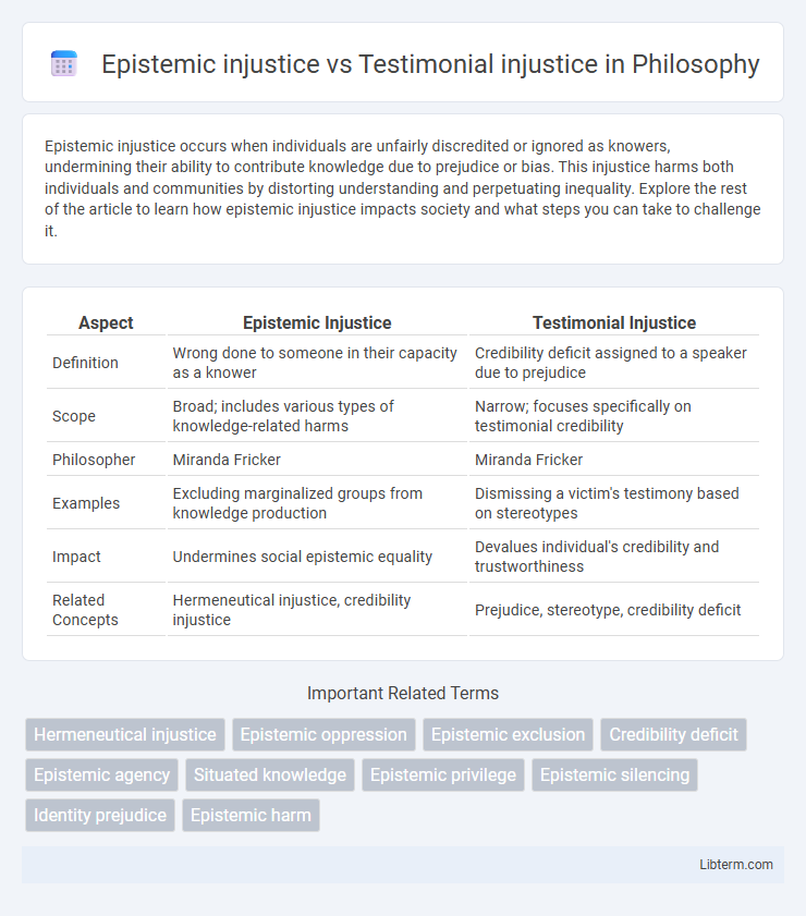 Testimonial injustice vs Epistemic injustice in Philosophy - What is The Difference?