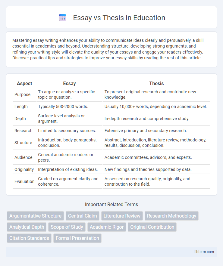 Thesis vs Essay in Education - What is The Difference?