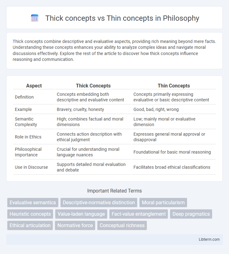 Thin concepts vs Thick concepts in Philosophy - What is The Difference?