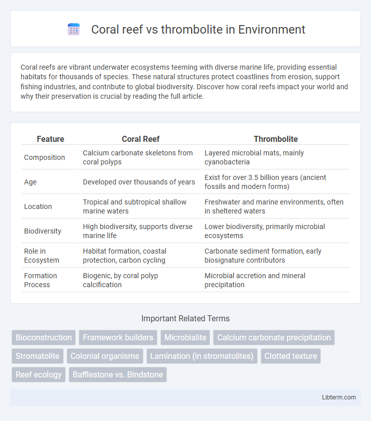 thrombolite vs Coral reef in Environment - What is The Difference?