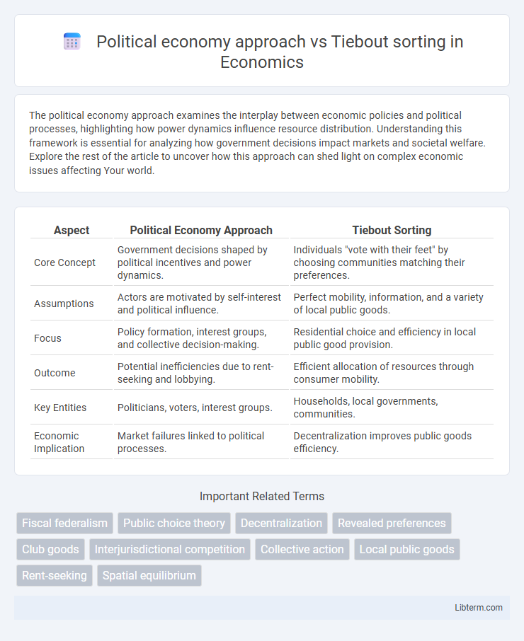 Tiebout sorting vs Political economy approach in Economics - What is The Difference?