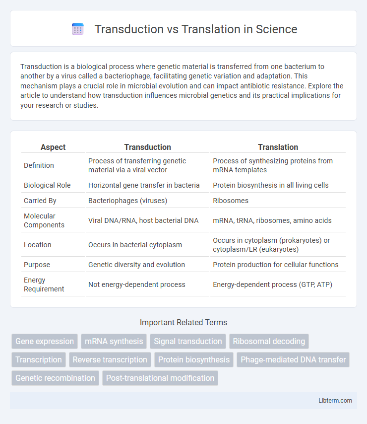 Translation vs Transduction in Science - What is The Difference?