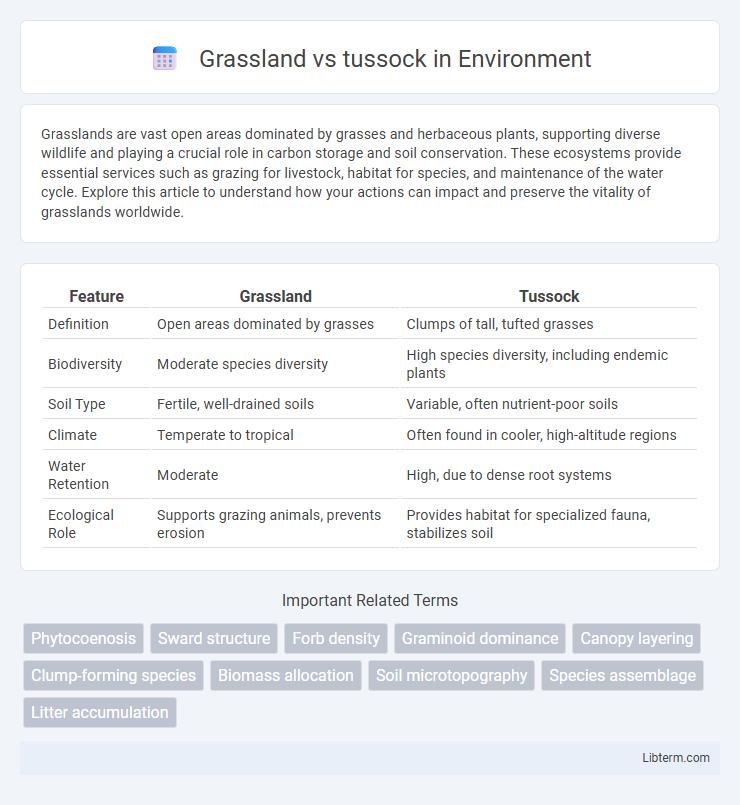 tussock vs Grassland in Environment - What is The Difference?
