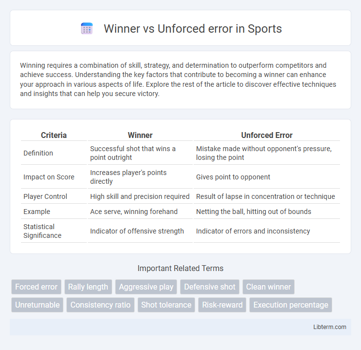 Unforced error vs Winner in Sports - What is The Difference?