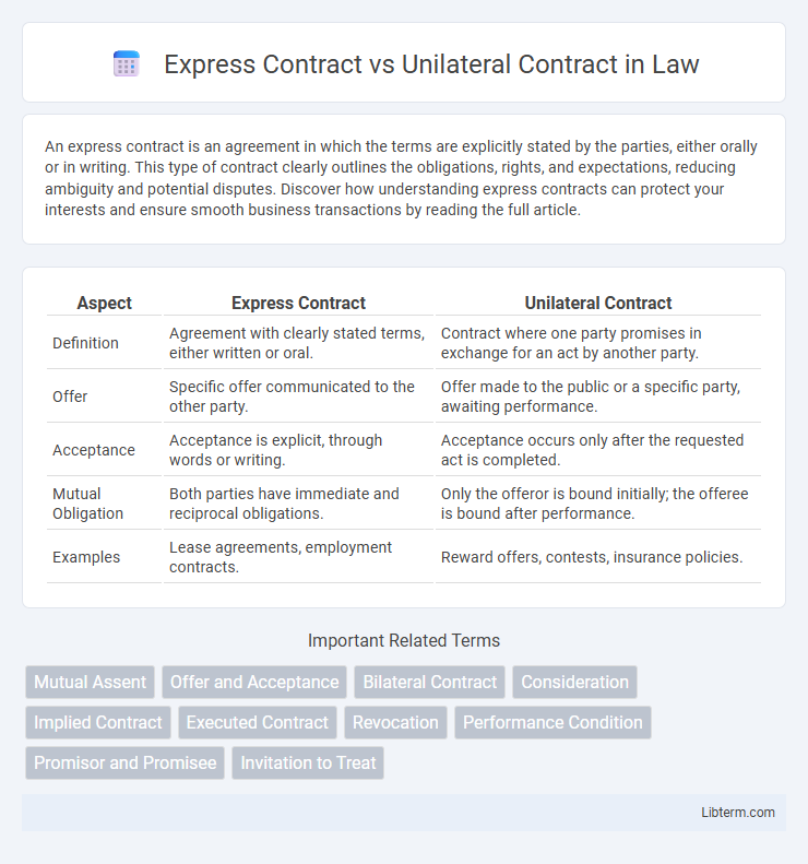 Unilateral Contract vs Express Contract in Law - What is The Difference?