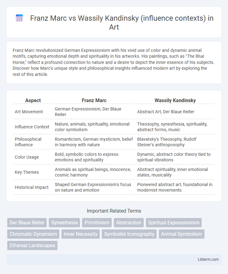 Wassily Kandinsky (influence contexts) vs Franz Marc in Art - What is The Difference?